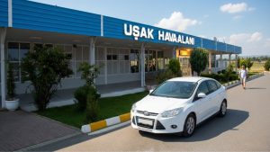 A picture showing the entrance to Uşak Airport (Turkey)