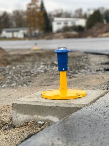 AES LED elevated runway edge lights installed at Cottbus-Neuhausen Airport Brandenburg Germany